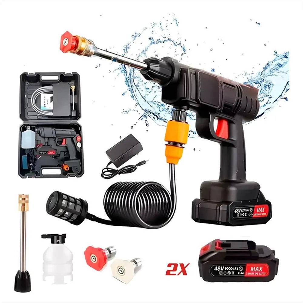 HydroMax — Hidrolavadora Portátil Inalámbrica 48V (Kit Completo 2 Baterías)